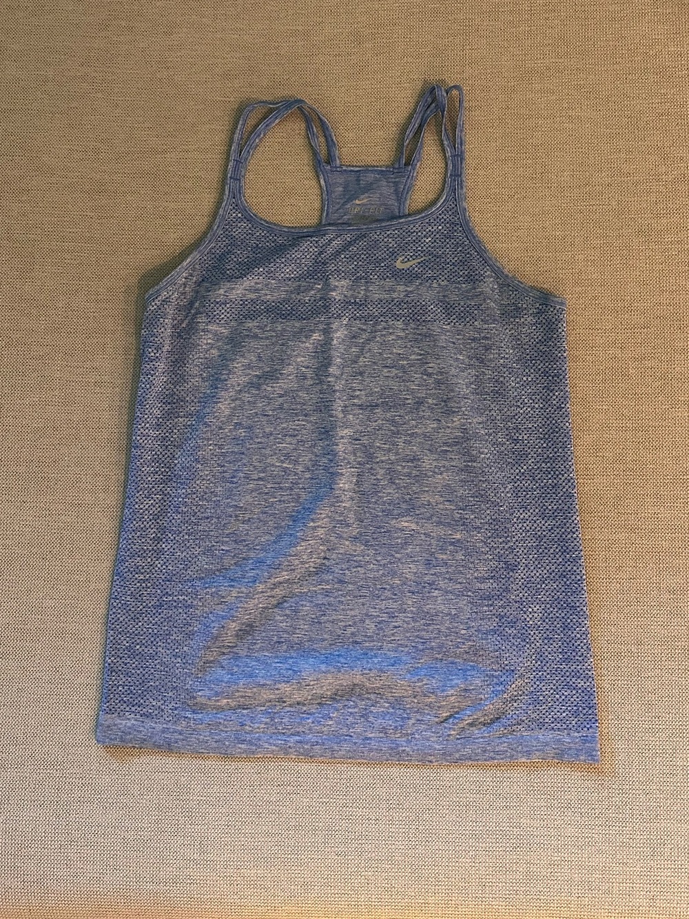 Nike Women's Heather Blue Double-Strap Racerback Tank